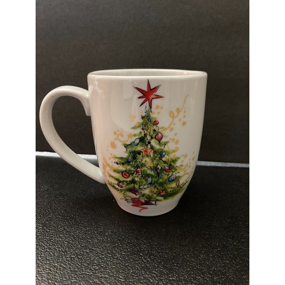 Pottery Barn Christmas Tree Coffee Tea Replacement Mug 16 Oz Holiday Drink Ware